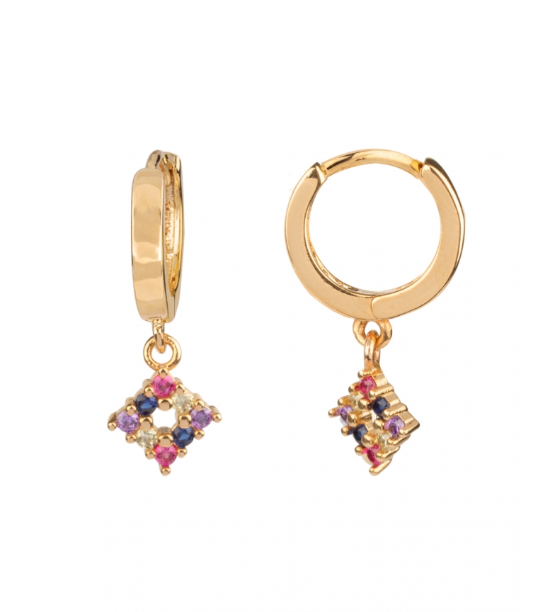 VIDAL & VIDAL Earrings Trendy square multicolor 18K gold 18Ktes