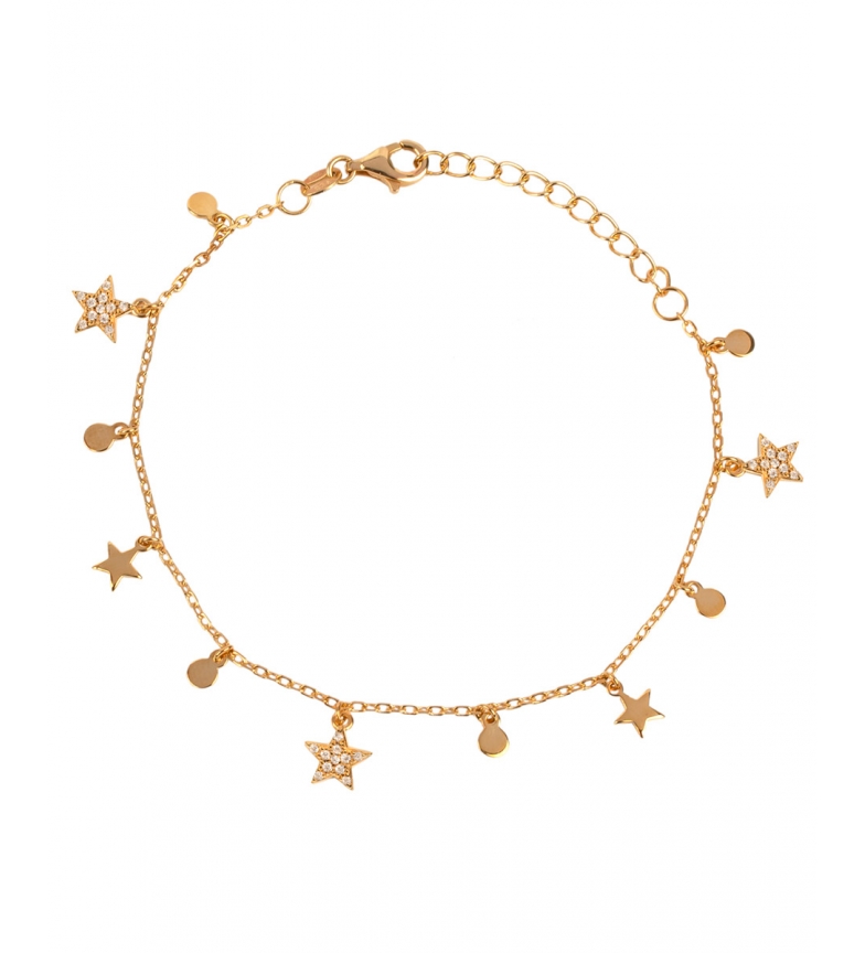 VIDAL & VIDAL Bracelet Candy Silver stars zirconia circles golden circles