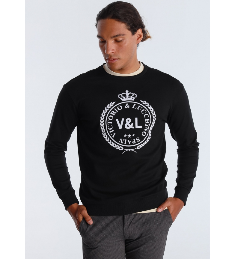 Victorio & Lucchino, V&L Camiseta Logo Flock negro