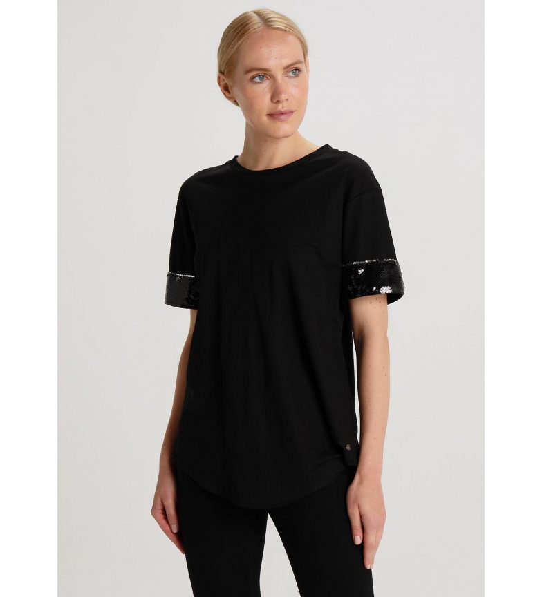 Victorio & Lucchino, V&L Top Paillettes Sleeve Detail black 