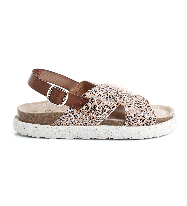 Yokono Leather sandals Caleta 007 animal print